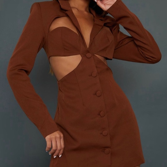 NWT Pretty Little Thing Brown Dress 🤎 - Picture 3 of 4